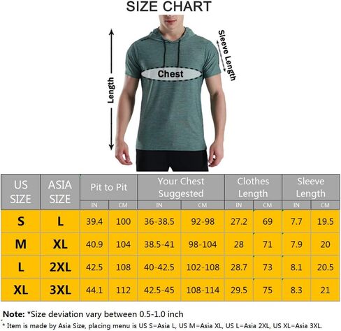 تيشيرتات رياضية بغطاء للرأس بأكمام قصيرة للرجال ومناسبة للجاف وقلنسوة لرياضة كمال الأجسام in Kuwait