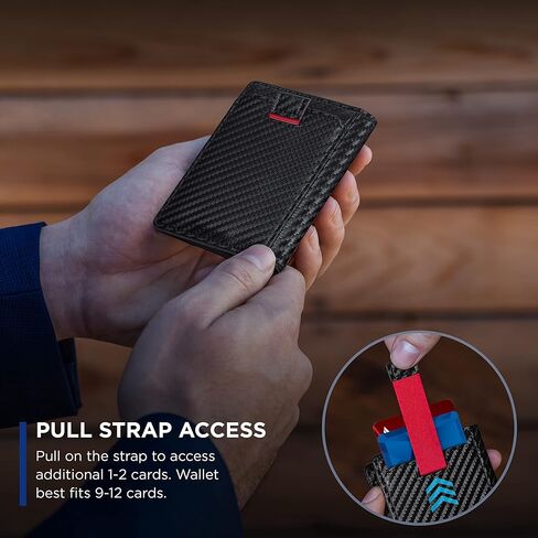 محفظة Suavell Bifold محفظة جلدية من الألياف الدقيقة RFID. علامة تبويب المحفظة النحيفة للرجال. محفظة جيب أمامية مدمجة (كابتن بلاك بكالوريوس) in Kuwait