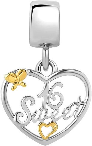 LovelyCharms Sweet 16 الحب القلب الفراشة استرخى سحر حبة للسوار in Kuwait