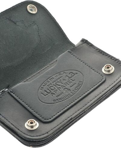 Lucky 13 Black Rat Rod Patch Wallet مع سلسلة مصنوعة في الولايات المتحدة الأمريكية in Kuwait