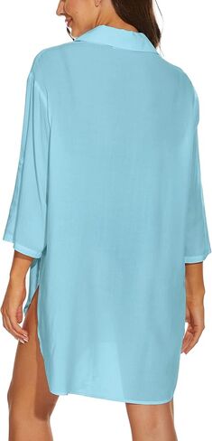 قميص بيكيني للسيدات من Moss Rose لتغطية الشاطئ، ملابس سباحة كاجوال للشاطئ in Kuwait