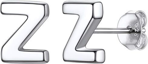 ChicSilver Hypoallergenic 925 Sterling Silver Stud Earrings Simple Tiny Initial Letter A-Z Studs for Women Girls Sensitive Ears (with Gift Box) in Saudi Arabia