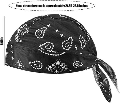 ZUYYON 9 Pcs Do Rag Skull Cap Sweat Wicking Head Wraps Cooling Durags Beanie Skull Bicycle Helmet Liner Bandana for Men Women in Kuwait