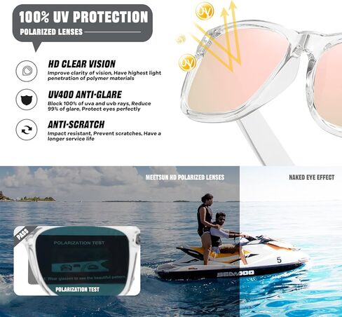 نظارات شمسية مستقطبة من MEETSUN للرجال والنساء للحماية من الأشعة فوق البنفسجية نظارات شمسية كلاسيكية للقيادة in Kuwait