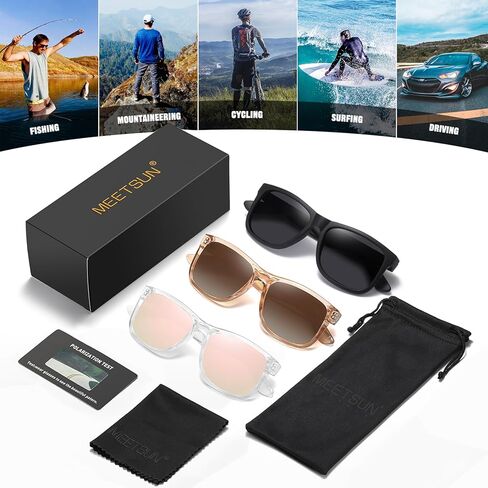 نظارات شمسية مستقطبة من MEETSUN للرجال والنساء للحماية من الأشعة فوق البنفسجية نظارات شمسية كلاسيكية للقيادة in Kuwait