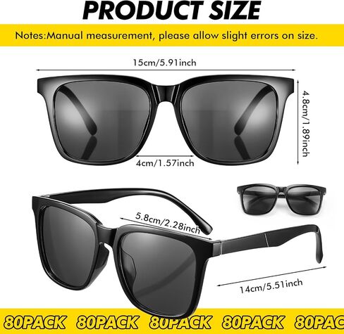 Umigy 80 Pairs Black Sunglasses Bulk Plastic Retro Vintage Sunglasses for Men Women Classic Shades Eyewear Party Favors Supplies in Saudi Arabia