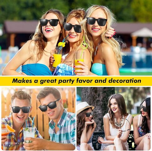 Umigy 80 Pairs Black Sunglasses Bulk Plastic Retro Vintage Sunglasses for Men Women Classic Shades Eyewear Party Favors Supplies in Saudi Arabia