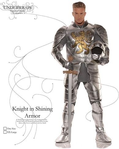 Men's Knight in Shining Armor Costume Silver in Saudi Arabia