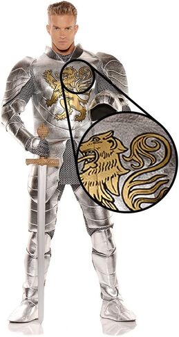 Men's Knight in Shining Armor Costume Silver in Saudi Arabia