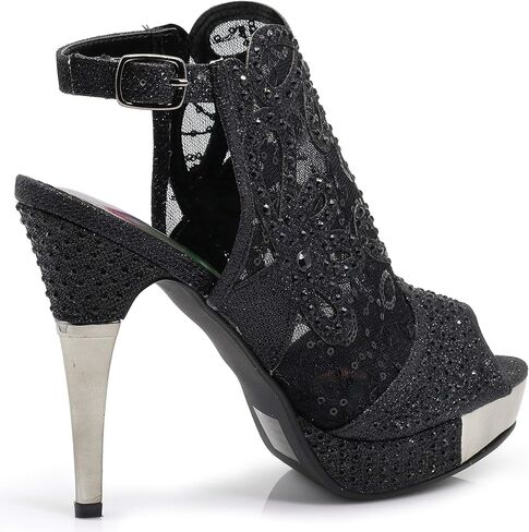 انزو روميو Angie15 إمرأة مفتوح اصبع القدم عالية الكعب الزفاف شبكة مرصعة بأحجار الراين حبال الظهر صندل حذاء بكعب ويدج in Kuwait