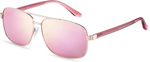 نظارات شمسية Xagger Polarized Brow Bar Square Aviator للرجال طراز ريترو بايلوت عسكري للقيادة UV400 in Saudi Arabia