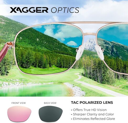 نظارات شمسية Xagger Polarized Brow Bar Square Aviator للرجال طراز ريترو بايلوت عسكري للقيادة UV400 in Saudi Arabia