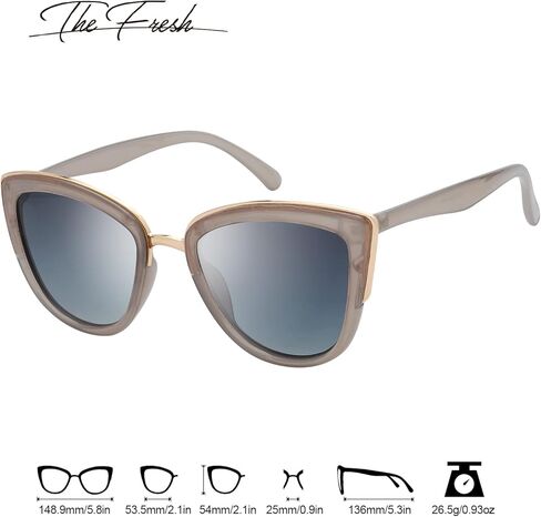 The Fresh Polarized Cat Eye Designer Retro Vintage Sunglasses FR17264P in Kuwait
