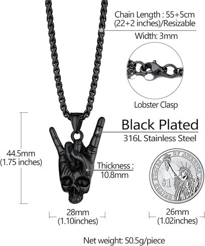 Richsteel Necklaces for Men Womens Stainless Steel Punk Rock Roll Pendant Hip Hop Jewelry in Saudi Arabia