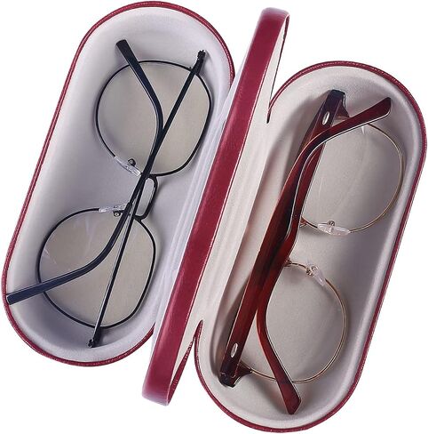 Double Glasses Case Hard Shell Dual Eyeglasses Case Protective for 2 Pairs of Glasses (Not Suitable for Sunglasses) in Saudi Arabia