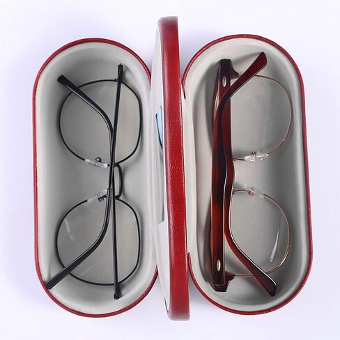 Double Glasses Case Hard Shell Dual Eyeglasses Case Protective for 2 Pairs of Glasses (Not Suitable for Sunglasses) in Saudi Arabia