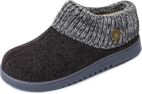 FamilyFairy Women's Cotton Knitted with Elastic Rib Memory Foam Slippers Indoor Outdoor House Slipper Boots in Kuwait