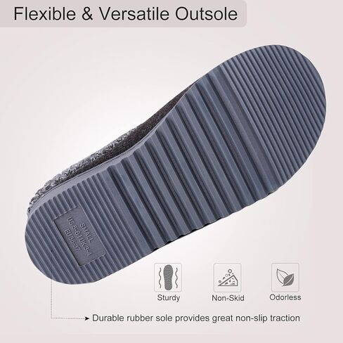 FamilyFairy Women's Cotton Knitted with Elastic Rib Memory Foam Slippers Indoor Outdoor House Slipper Boots in Kuwait