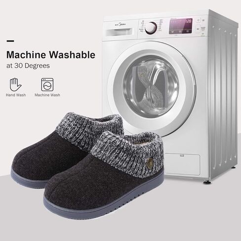 FamilyFairy Women's Cotton Knitted with Elastic Rib Memory Foam Slippers Indoor Outdoor House Slipper Boots in Kuwait