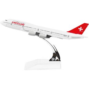24-Hours Swiss Air Boeing747 Airplane Models Plane Alloy Metal Die-cast 1:400