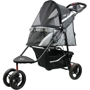 Petique Revolutionary Durable Pet Stroller, Easy Fold, Quality mesh Windows, Large Storage Basket, Secure Cup Holder Tray, Small/Medium Dogs, Cats and Pets, Supports up to 55LBS - Venus (Teal) in Kuwait