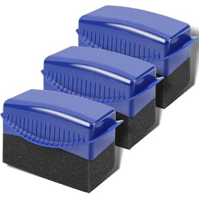 3 Pcs Tire Shine Applicator, Durable Tire Foam Applicator Sponges Contour, Reusable Tire Wheel Shine Car Cleaning, Applicator Pads Tire Wax Wipe with Lid