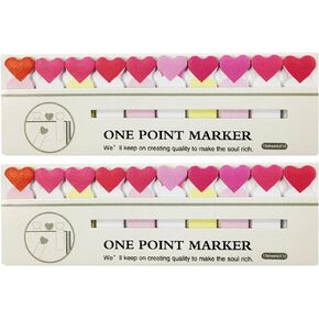 Wrapables® Bookmark Flag Tab Sticky Notes, Hearts (Set of 2)