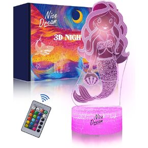 Nice Dream Soccer Night Light for Kids, 3D Illusion Night Lamp, 16 Colors Changing with Remote Control, Room Decor, Gifts for Children Boys Girls