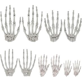 Hosfairy 5 Pairs Halloween Skeleton Hands Realistic Skeleton Hands Scary Hand Bones Props for Halloween Themed Party Decoration Zombie Party Terror Scary Props