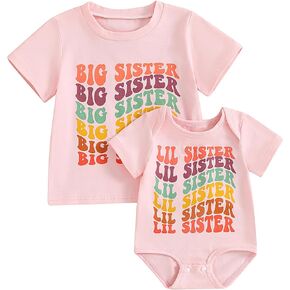 Big Brother Little Brother Big Sister Little Sister Sibling Matching Outfits Newborn Clothes Gift T-shirt Bodysuit Set