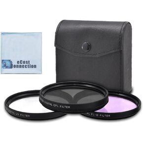 72mm High resolution Pro series Multi Coated HD 3 Pc. Digital Filter Set for Canon EF-S 15-85mm f/3.5-5.6 IS USM Lens, EF-S 18-200mm f/3.5-5.6 IS Lens, EF 50mm f/1.2L USM Lens, EF 85mm f/1.2L II USM Lens and More Models + eCost Microfiber Cloth