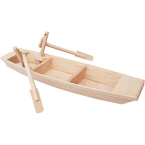 NOLITOY Unfinished Wooden Rowboat, Mini Wood Boat Model Figurine forIY Crafts School Project Birthday Party Gift Home Office Table Decoration