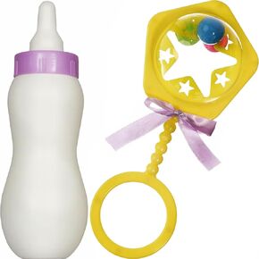 Giant Rattle & Bottle Baby Toy Set - Pack of 1 - Sensory Development, Soothing Entertainment for Infants & Toddlers