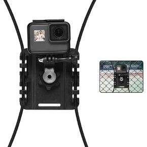 حامل عمود شجرة السياج الشبكي الخلفي متوافق مع GoPro Hero 12، 11، 10، 9، 8، 7، 6، الجلسة، Xiaomi Yi، الهواتف الذكية، SJCAM لتسجيل ألعاب البيسبول والكرة اللينة والتنس in Kuwait