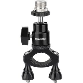 CAMVATE Rod Clamp Mount Holder (18mm -32mm) with Adjustable Ball Head & 5/8"-27 Male Thread Screw for Microphone Stand - 2856