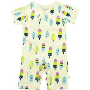 Babysoy قصيرة الأكمام العضوية نمط كيمونو رومبير Shortall