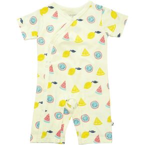 Babysoy Short Sleeve Organic Pattern Kimono Romper Shortall