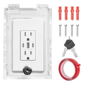 Smart Home Switch Cover Outlet Covers,Plug Covers for Electrical Outlets,Socket Covers for Outlets Fit 4.95" H X 3.35" W X 2.56" D or Smaller,Provide Extra Space Inside for Plugs,Adapters