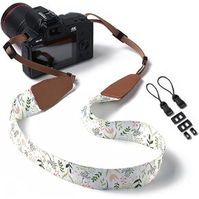 RVDZKJ Wildflower Floral Camera Strap-Fit For DSLR/SLR/Mirrorless Canon Nikon Sony Olympus,Quick Release Adjustable Shoulder & Neck,Great Gift for Men&Women Photographers