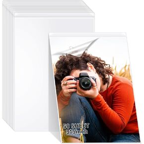 50 Sheets 3x5inch Self Seal Laminating Pouches Self Adhesive Laminating Sheet No Laminating Machine Needed for Photos Index Cards