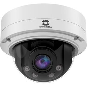 كاميرا GWSECU 5MP Security IP Vandal Dome، كاميرا مراقبة سلكية PoE 2.8-12mm عدسة متغيرة البؤرة، ميكروفون مدمج لاكتشاف الحركة البشرية AI، رؤية ليلية بالأشعة تحت الحمراء IK10 Vandal 130ft، D5U57BAMS in Kuwait