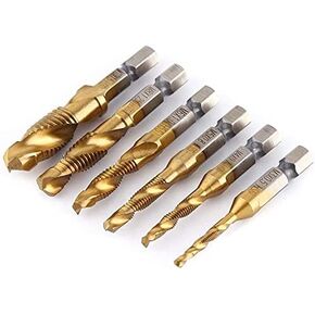 Professional 6Pcs HSS Drill Set Easy to Use Combination Tap Drill Bit Set M3 M4 M5 M6 M8 M10 in Saudi Arabia