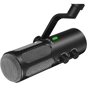 FIFINE XLR/USB Microphone Podcast, Studio Dynamic Microphone for Streaming, USB Recording Microphone XLR, PC Mic All Metal with Mute Button, Headphone Jack, for Vocal Voice Over-AmpliTank Tank3