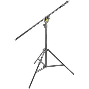 Manfrotto Boom Stand 420 (Black Anodized), 3-Section Stand Convertible to Double Extension Boom and Stand (#3398B)