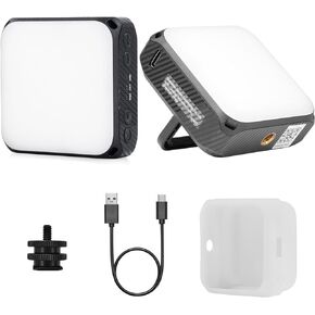 VS5 Bi LED On-Camera Video Light with Soft Diffuser, Bi-Color 2500K-8500K, CRI95+, Magnetic Attraction, Dimmable Vlog Light for Camera Gopro Photography (Black)