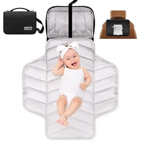 Baby Diaper Changing Pad | Waterproof & Portable Changing Mat Bag | Large Size Travel Change Station for Infant | Newborn Gift for Expectant Mom & Dad