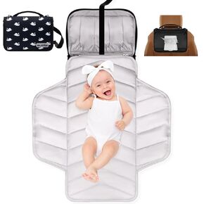 Baby Diaper Changing Pad | Waterproof & Portable Changing Mat Bag | Large Size Travel Change Station for Infant | Newborn Gift for Expectant Mom & Dad