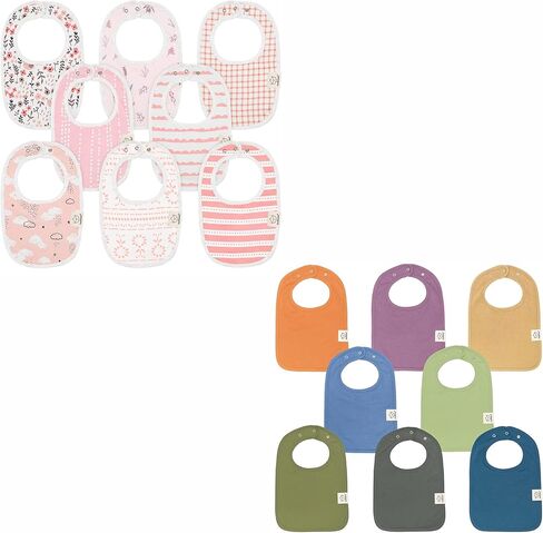 KeaBabies 8-Pack Organic Baby Bibs for Girls & Boys and 8-Pack Organic Baby Bibs for Boy, Girl - Teething Baby Bibs for Boy, Girl - Drool Bibs for Baby Boy, Bibs for Baby Girl - Newborn Bibs in Saudi Arabia