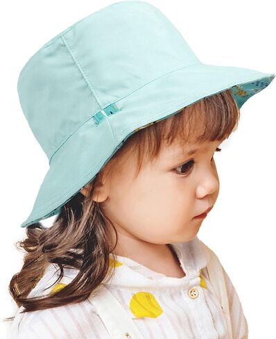 Muryobao Toddler Baby Kids Summer Sun Hat UPF 50+ UV Protection Reversible Travel Beach Bucket Cap in Kuwait