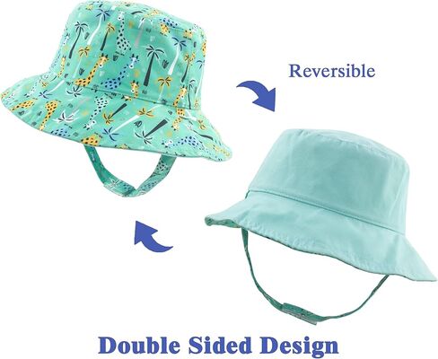 Muryobao Toddler Baby Kids Summer Sun Hat UPF 50+ UV Protection Reversible Travel Beach Bucket Cap in Kuwait